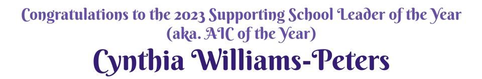 Cynthia Williams-Peters, EOY 2023